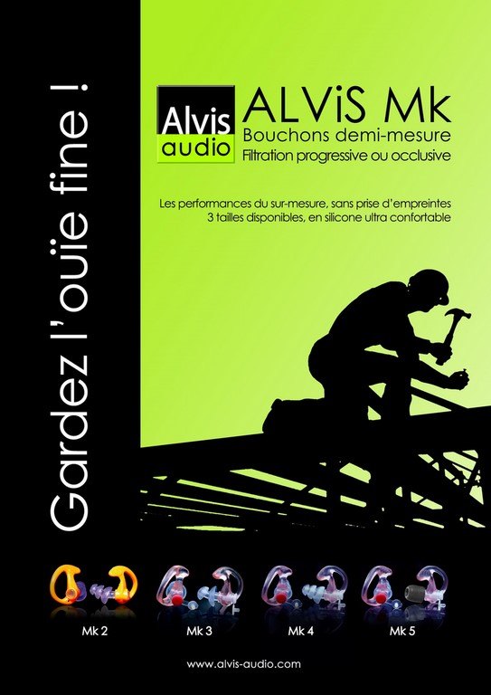 Bouchons anti-bruit demi-mesure Progressifs ALVIS Mk4